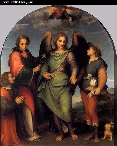 Andrea del Sarto Tobias and the Angel with St Leonard and Donor